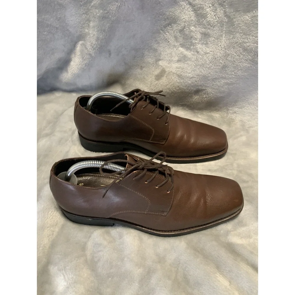 Studio Belvedere Dress Shoes‎ Mens 9.5 Chisel Brown Leather Square Toe Brazil
